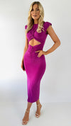 Melissa Cut Out Maxi Bodycon Dress - Purple