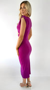 Melissa Cut Out Maxi Bodycon Dress - Purple