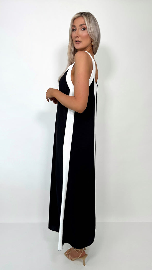 Leona Maxi Dress - Black and White