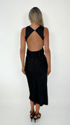 Lorna Satin Maxi Dress - Black