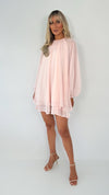 Kate Loose Chiffon Mini Dress - Light Pink