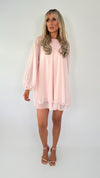 Kate Loose Chiffon Mini Dress - Light Pink