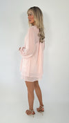 Kate Loose Chiffon Mini Dress - Light Pink