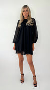 Kate Loose Chiffon Mini Dress - Black