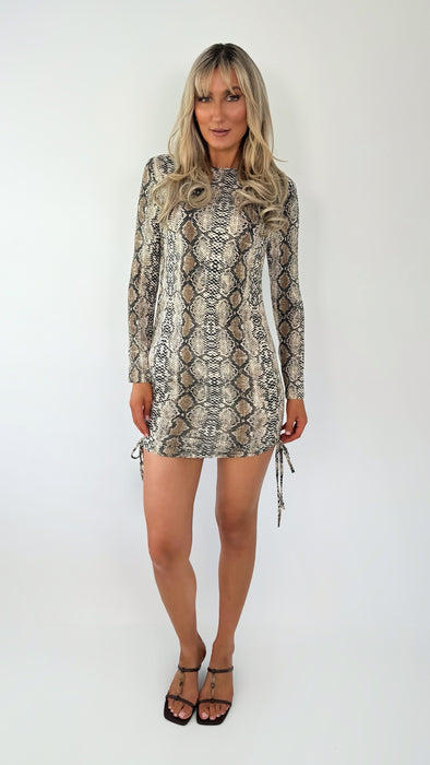 Snake Print Bodycon Dress