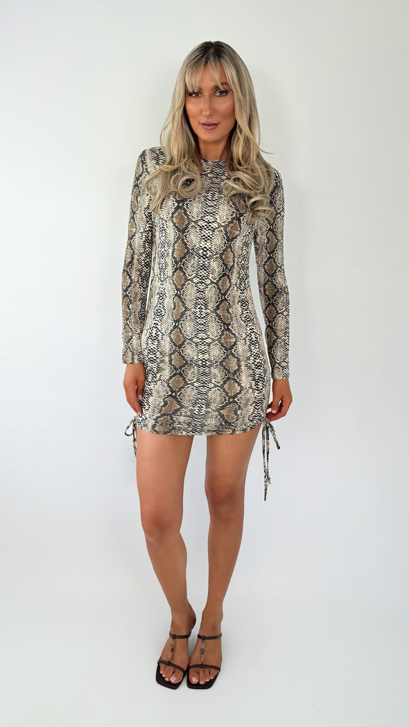 Snake Print Bodycon Dress