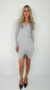 Penelope Ribbed Knit Dress - Grey