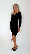 Penelope Ribbed Knit Dress - Black