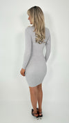 Penelope Ribbed Knit Dress - Grey