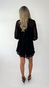Kate Loose Chiffon Mini Dress - Black