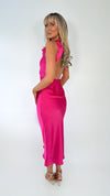 Lorna Satin Maxi Dress - Fuchsia