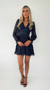 Bella Floral Long Sleeved Dress - Navy