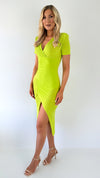 Tiffany Bodycon Dress - Lime