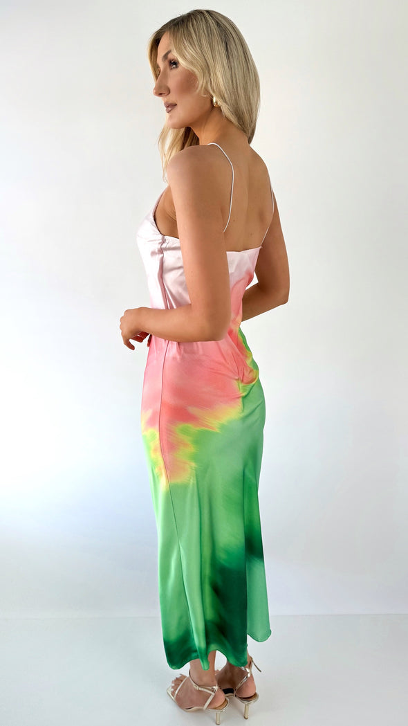 Jessica Gradient Maxi Slip Dress - Green