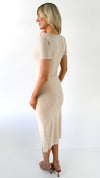Tiffany Bodycon Dress - Beige