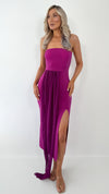 Josie Off The Shoulder Draped Dress - Purple