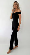 Ross Jumpsuit with Cross Over Top - Black