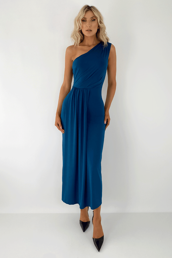 Bella One Should Draping Detail Maxi Dress - Blue