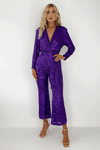 Judy Sequin Jumpsuit - Purple