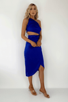 Brooklyn One Should Cut Out Midi Dress - Cobalt