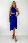 Brooklyn One Should Cut Out Midi Dress - Cobalt