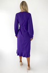 Elea Violet Wrap Dress with Frill Skirt Detailing