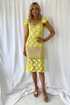 Alice Yellow Lace Midi Dress