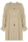 Pleated Shirt Dress - Beige