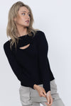Nicole ribbed top - black