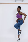 Emma High Back Crop Top - Purple