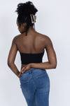 Denise Off The Shoulder Crop Top - Black
