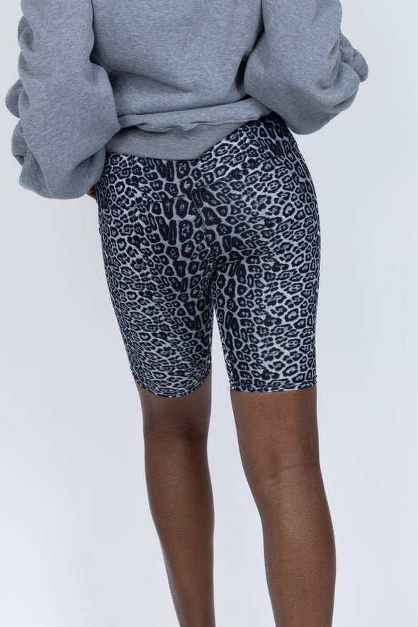 Bicycle Shorts Cheetah Print - Grey