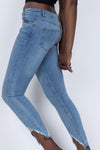 Lorna Light Blue Extreme Distressed Hem Skinny Jeans
