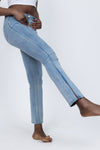 Charleen Side Slit Detail High Waist Flared Jeans