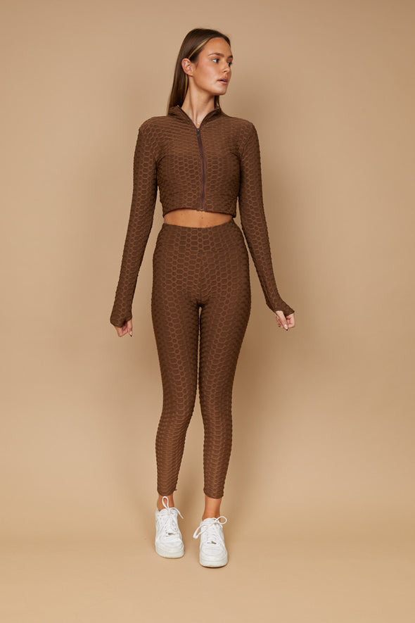 Jess Brown Crop Top and Leggings Co-ord