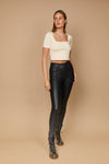 Square Neck Crop Top - Peach