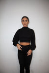 Ribbed Balloon Sleeve Top & Trouser Co-ord